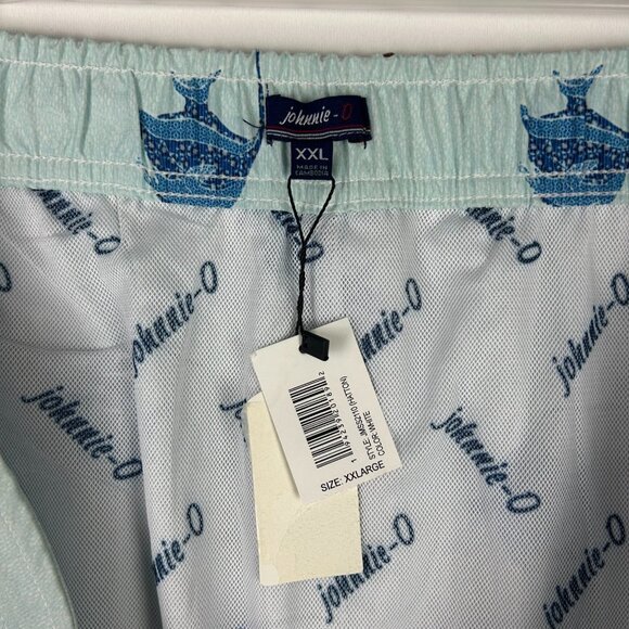 Johnnie O Swim Trunks Suit Men's XXL Hatton Blue Fish NWT $89 Retail READ Pocket - Picture 3 of 8